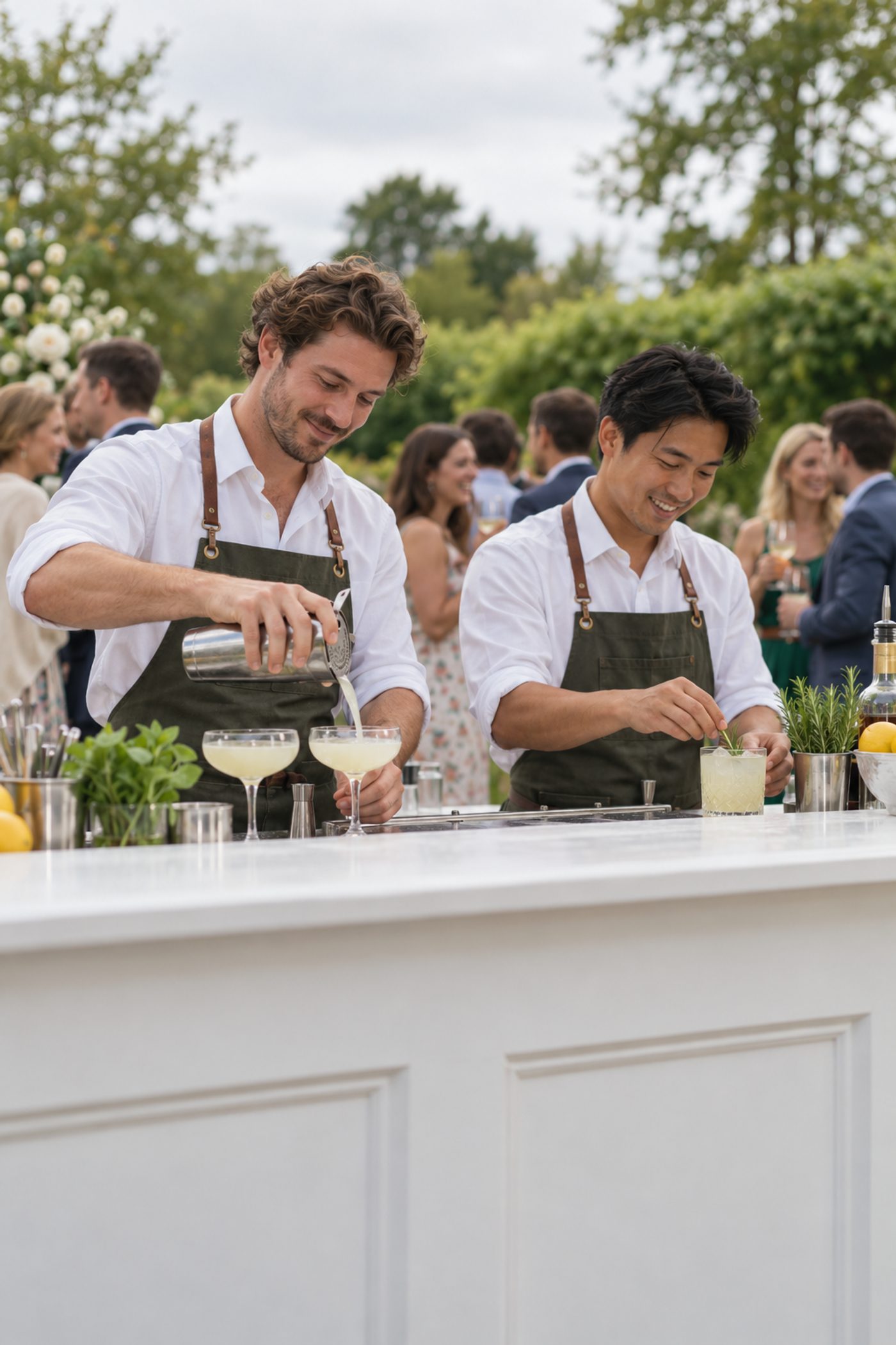 A Tipsy cocktail bar set up in a garden