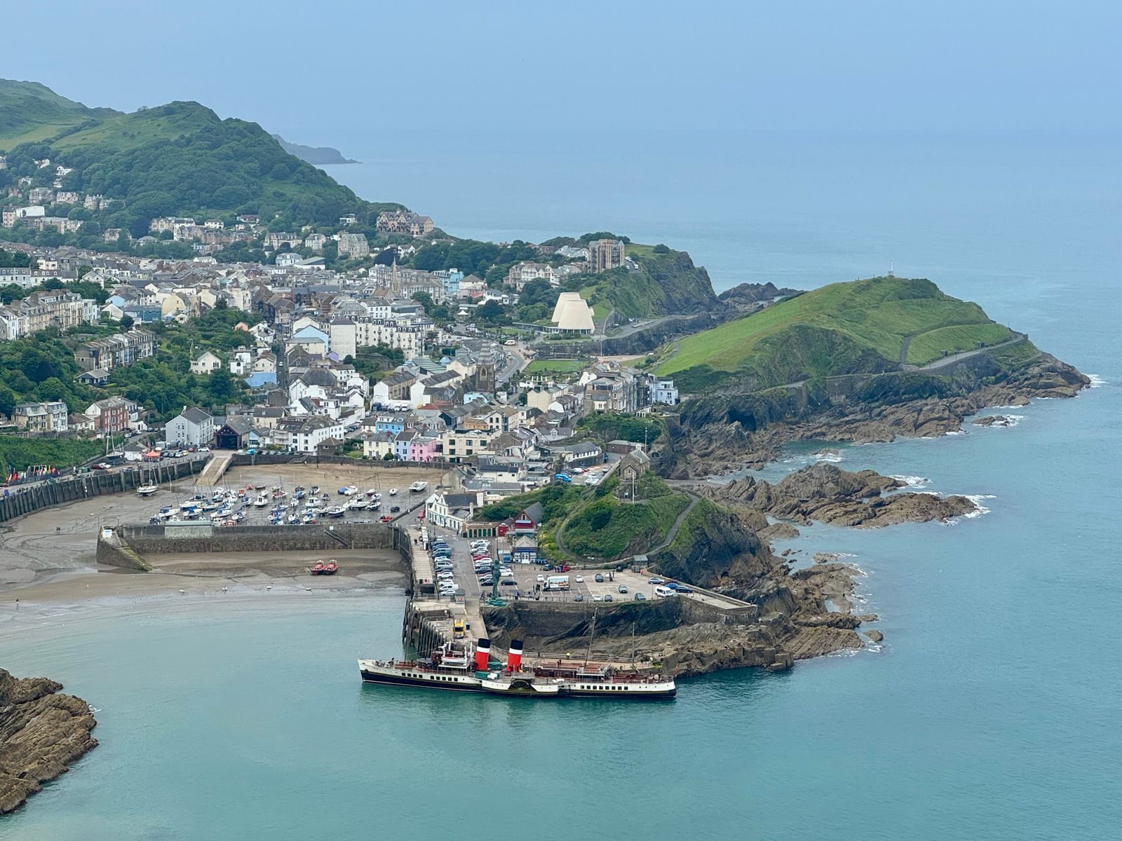 Aerial view of Ilfracombe harbour on the Devon coast