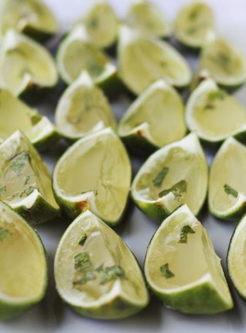 rows of lime wedges
