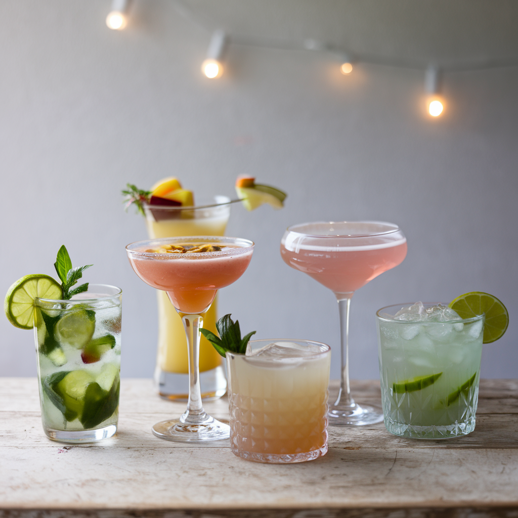 a selection of cocktails tipsy parties offer for cocktail classes in Liverpool