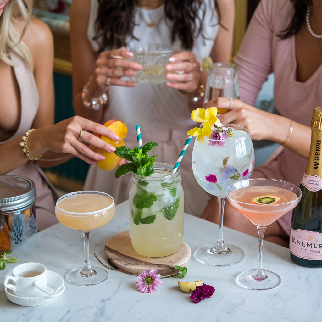 Cocktail class for an Edinburgh hen party